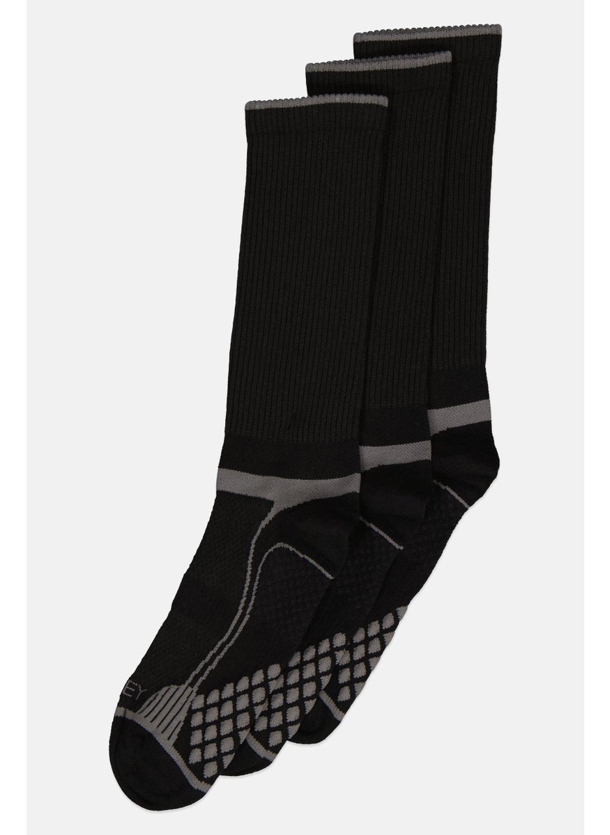 JOCKEY - Men 3 Pair Diamond Cushion Comfort Crew Socks, Black - Image 1