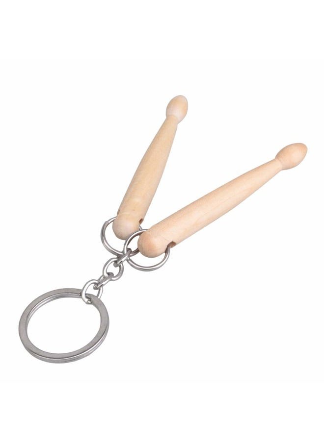 Mxfans 2x Mini Wooden Drum Sticks Keychain Percussion Gift Blue Drumstick Head - Image 3