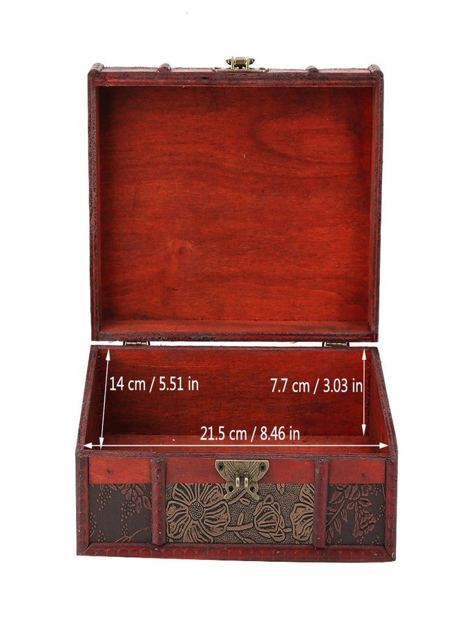 HURRISE Secure Wooden Jewelry Box with Lock - Compact Storage Organizer for Rings, Necklaces & Keepsakes, Vintage Decorative Design - Image 5