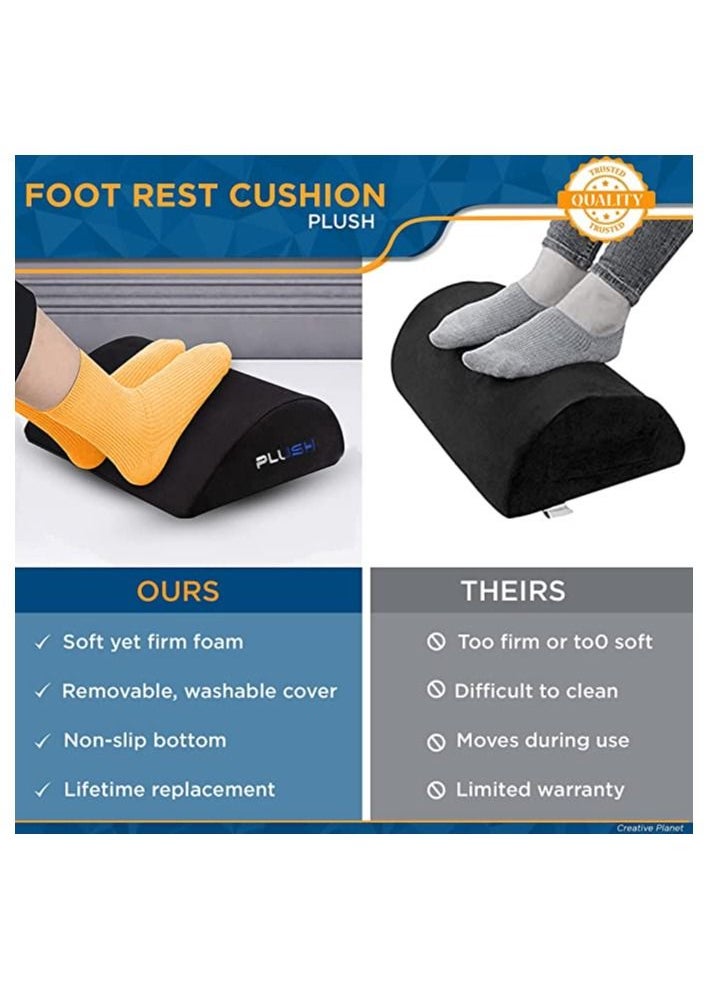Plush - Plush Wedge Pillow Comforts Adults, Kids with Acid Reflux GERD Respiratory issues & Foot Rest for Under Desk at Work, New Ergonomic Design Excellent Foot Stool Pillow for office, Improves Leg Height - Image 1