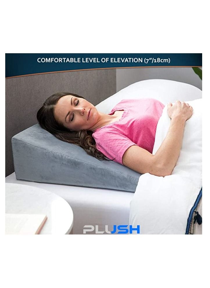 Plush - Plush Wedge Pillow Comforts Adults, Kids with Acid Reflux GERD Respiratory issues & Foot Rest for Under Desk at Work, New Ergonomic Design Excellent Foot Stool Pillow for office, Improves Leg Height - Image 1