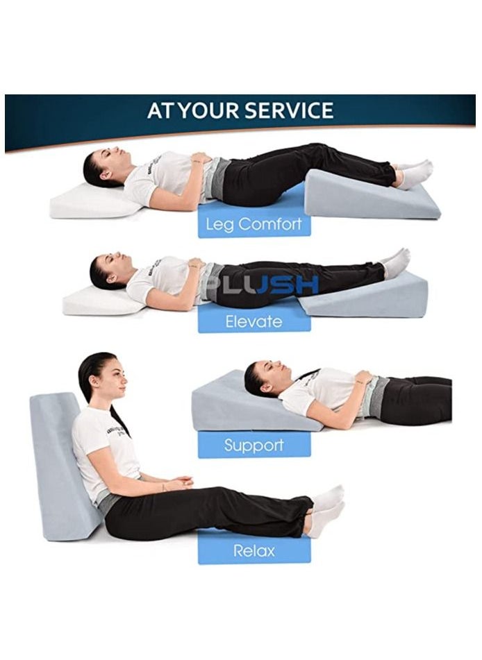 Plush - Plush Wedge Pillow Comforts Adults, Kids with Acid Reflux GERD Respiratory issues & Foot Rest for Under Desk at Work, New Ergonomic Design Excellent Foot Stool Pillow for office, Improves Leg Height - Image 1
