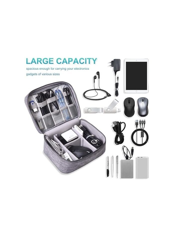 PROMASS Cable Organizer Bag,Waterproof Travel Electronic Storage with Adjustable Divider Shockproof Portable,for SD Card Case,USB Flash Drive,Charging Cords,USB Charger,Mini Tablet  - Image 2