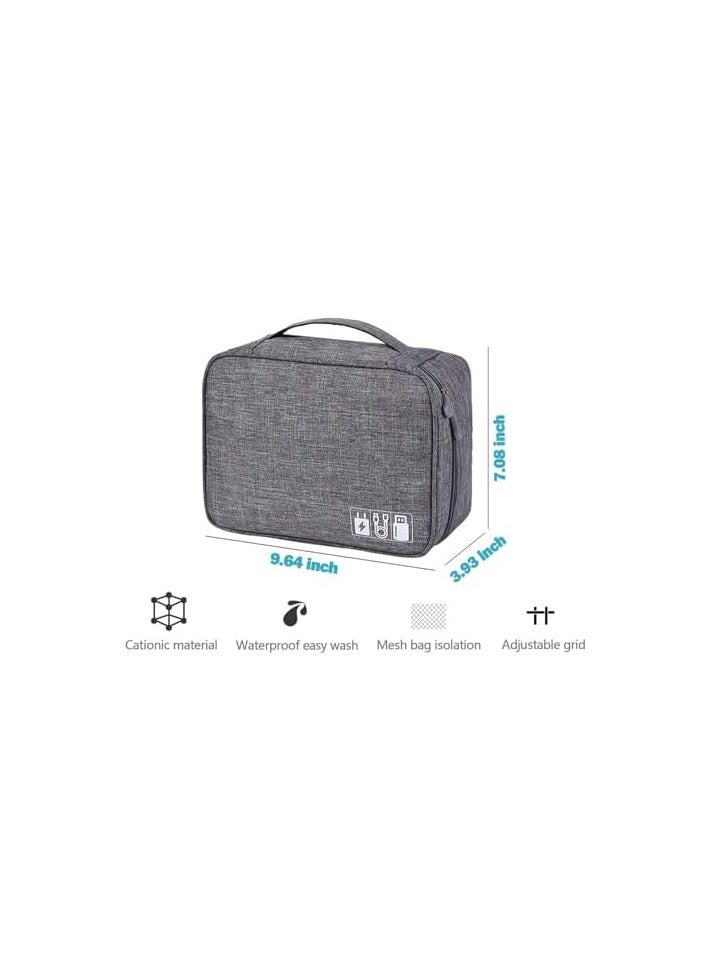 PROMASS Cable Organizer Bag,Waterproof Travel Electronic Storage with Adjustable Divider Shockproof Portable,for SD Card Case,USB Flash Drive,Charging Cords,USB Charger,Mini Tablet  - Image 4