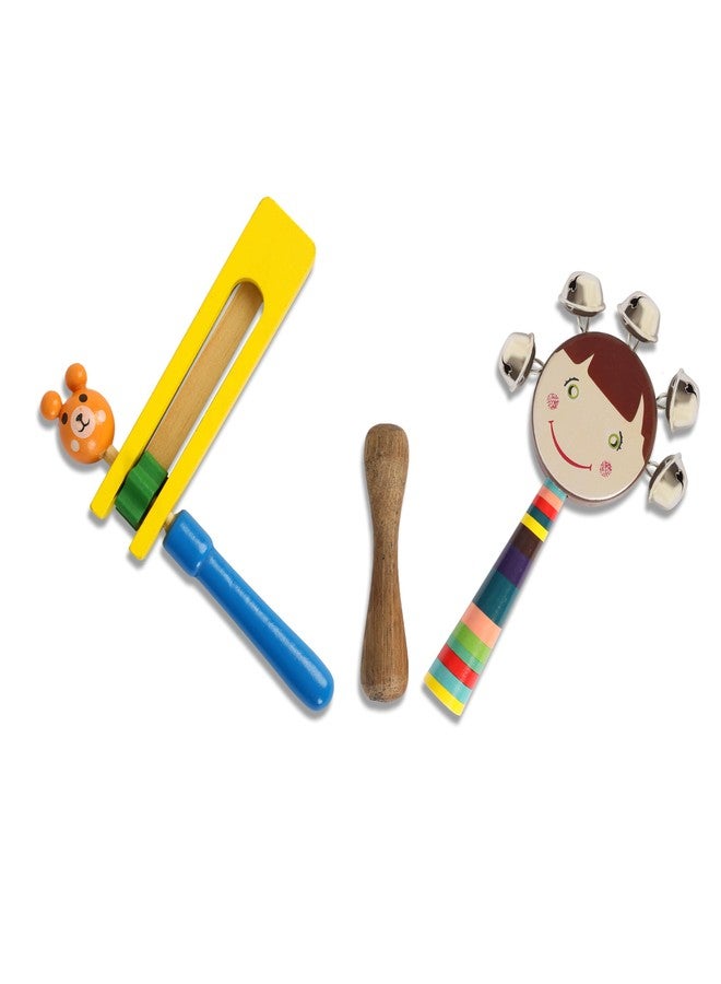 DIETURY Wooden Baby Rattle & Teether Toy Set of 3 for Newborns | Natural Handcrafted Musical Rattle Toys | Safe Non-Toxic Wooden Sensory & Teething Toys for Babies and Infants (0-24 Months) - Image 3