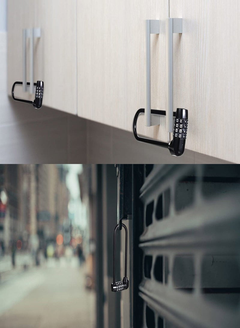 4 Digit Combination Padlock, 2Pcs 16cm/6 Resettable Code Combo Lock, Lengthened Lock Waterproof Pad for Bicycles, Gates, Mountain Bike, Gym, School, Shed Lockers Heavy Duty Outdoor - Image 3