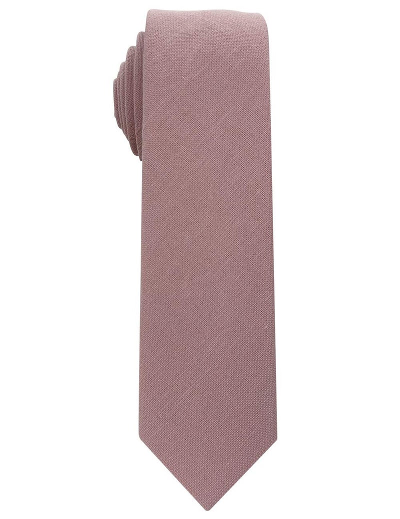 Kebocis Mens Solid Color Cotton Necktie Regular Tie for Men, Blush Pink - Image 2