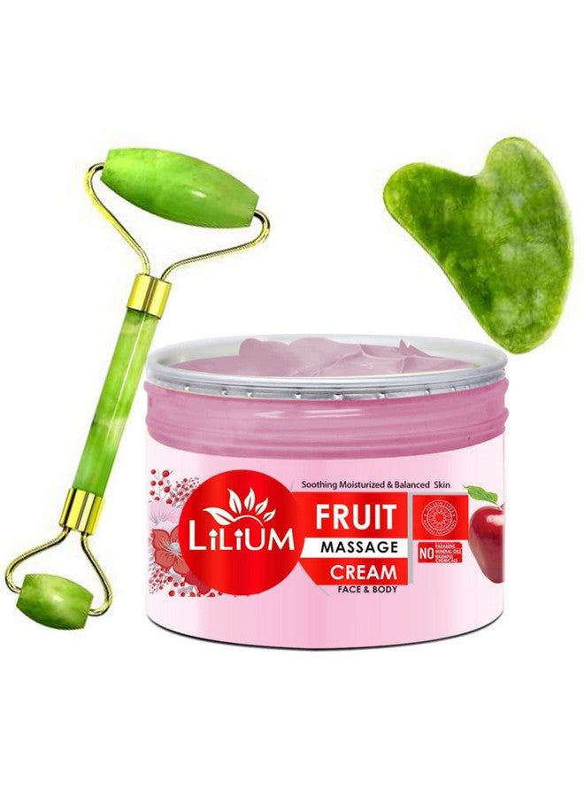 Lilium Fruit Face & Body Massage Cream & Double Side Face Roller (250g) - Image 1
