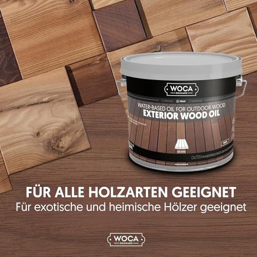 WOCA Denmark - Exterior Wood Oil - Water Based Penetrating Stain for Outdoor Wood Decks, Fences, Siding and Furniture - 2.5L - Natural - Image 4