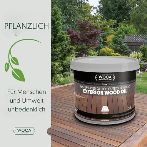 WOCA Denmark - Exterior Wood Oil - Water Based Penetrating Stain for Outdoor Wood Decks, Fences, Siding and Furniture - 2.5L - Natural - Image 5