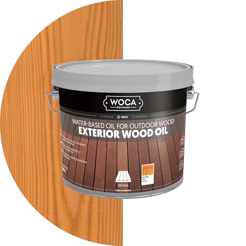 WOCA Denmark - Exterior Wood Oil - Water Based Penetrating Stain for Outdoor Wood Decks, Fences, Siding and Furniture - 2.5L - Natural - Image 2