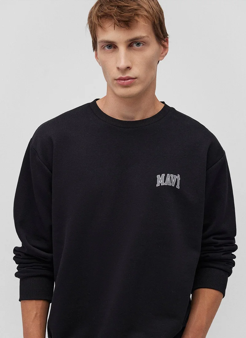 MAVI Mavi Logo Printed Black Sweatshirt