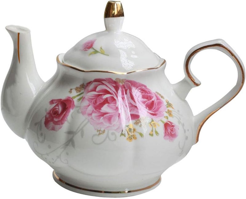 Jomop Tea Pot Handmade Ceramic Flowers (Pink) - Image 1