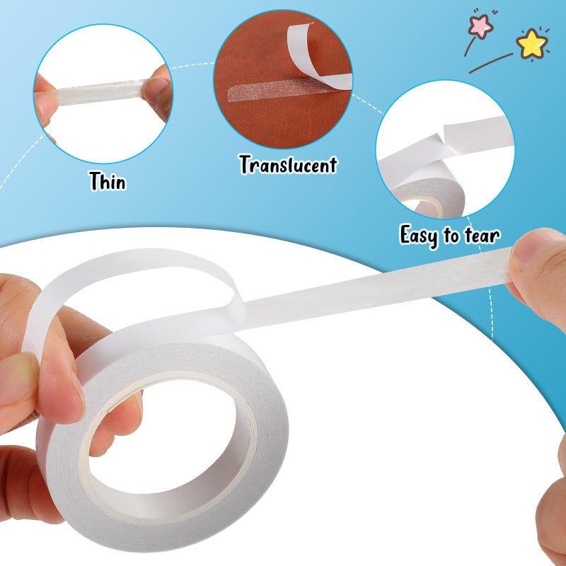 YLJOXR 9 Rolls Double Sided Tape for Crafts, Strong Double-Sided Tape, Scrapbook Tape, Double-Sided Adhesive Tape for Arts, Card Making, Scrapbooking Supplies, Gift Wrapping (0.4 in X 26.25Ft) - Image 3