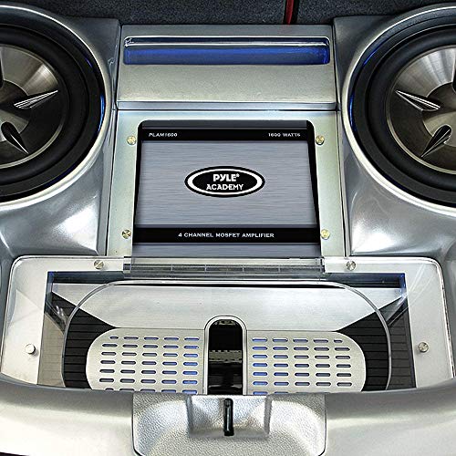 Pyle 4 Ch. Car Stereo Amplifier Class AB- 1600W Bridgeable High Power MOSFET Audio Sound Auto Small Speaker Amp Box w/ Crossover, Bass Boost Control, Silver Plated RCA Input Output - Pyle PLAM1600 - Image 5