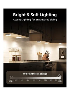 EZVALO EZVALO Motion Sensor LED Under Cabinet Light,15 Colors Changeable LED Under Cabinet Lighting,1000mAh Rechargeable Puck Lights with Remote Control for Kitchen,Cabinets,Closet,Stairs (6 Packs)  - Image 3