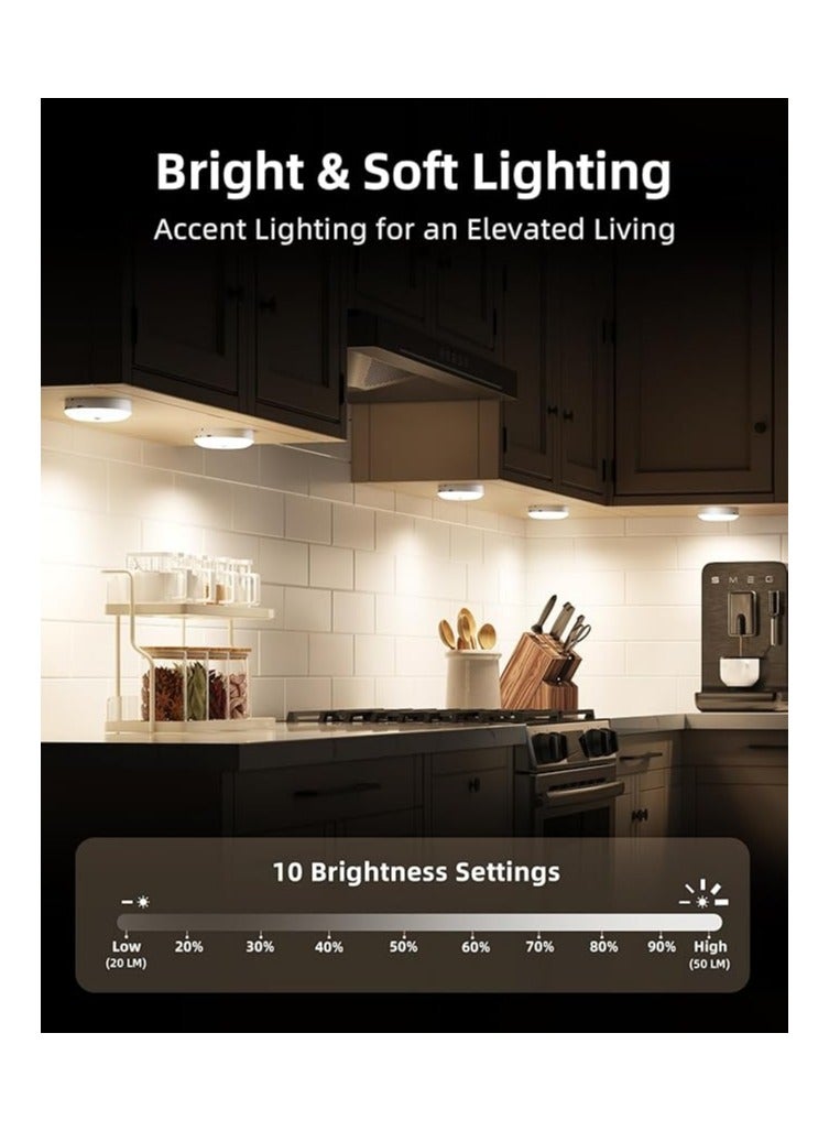 إزفالو EZVALO Motion Sensor LED Under Cabinet Light,15 Colors Changeable LED Under Cabinet Lighting,1000mAh Rechargeable Puck Lights with Remote Control for Kitchen,Cabinets,Closet,Stairs (6 Packs) - Image 3