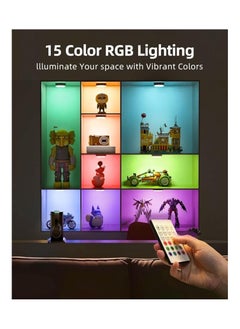 EZVALO EZVALO Motion Sensor LED Under Cabinet Light,15 Colors Changeable LED Under Cabinet Lighting,1000mAh Rechargeable Puck Lights with Remote Control for Kitchen,Cabinets,Closet,Stairs (6 Packs)  - Image 5