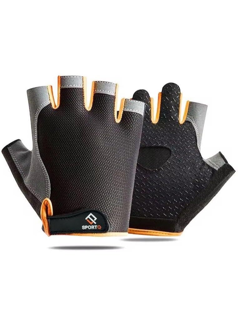 SportQ Half Finger Sports Gloves for Men & Women – Gel Padded, Non-Slip, Breathable, with Shock Absorbing Pad for Weightlifting, Gym & Fitness - Image 1