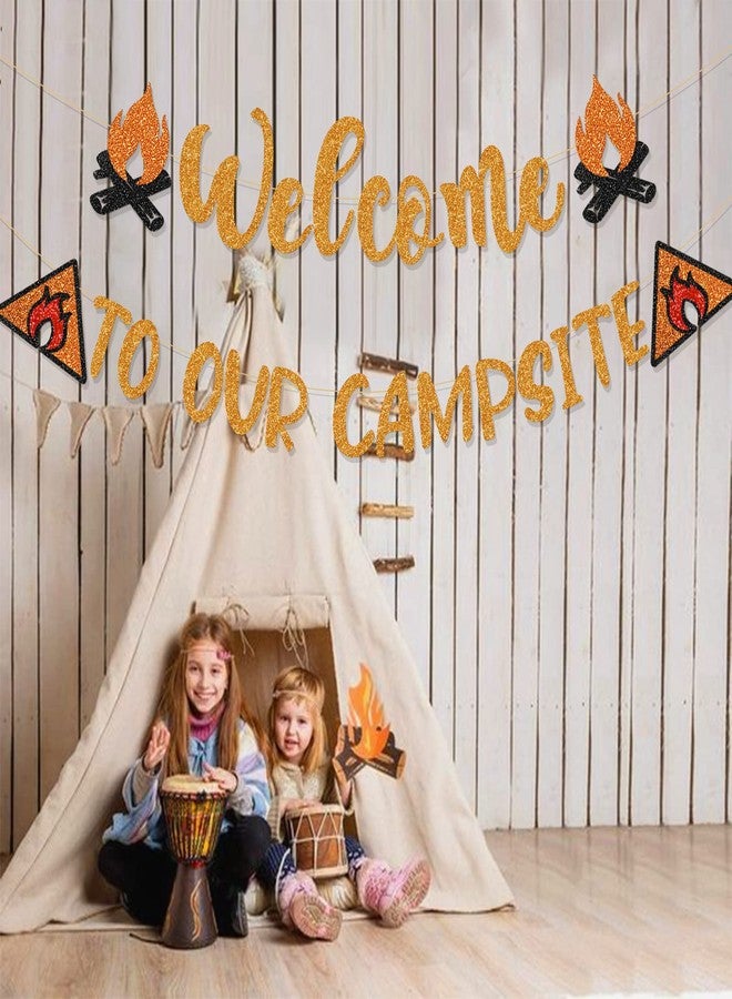 MZ.ogm Camping Party Decorations - Welcome to Our Campsite Banner Campsite Decorations Camping Birthday Party Supplies Camp Theme Classroom Decor - Image 3