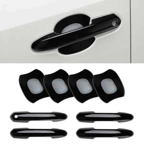 DLOVEG Upgraded Snapon Door Handle Cover with Door Handle Bowl Cover Compatible for 20192024 2025 Toyota Rav4 Accessories Black Handle Protectors Glossy Black - Image 1