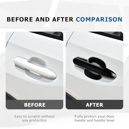 DLOVEG Upgraded Snapon Door Handle Cover with Door Handle Bowl Cover Compatible for 20192024 2025 Toyota Rav4 Accessories Black Handle Protectors Glossy Black - Image 3