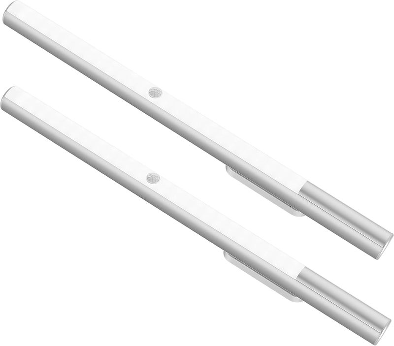 BLS 48 LED Closet Lights, Motion Sensor Light Indoor, 4500mah Build-in Large Rechargeable Battery, Wireless Under Cabinet Lighting for Kitchen/Pantry/Wardrobe/Wall/Stair, 6000K Clean White (2 Pack) - Image 1