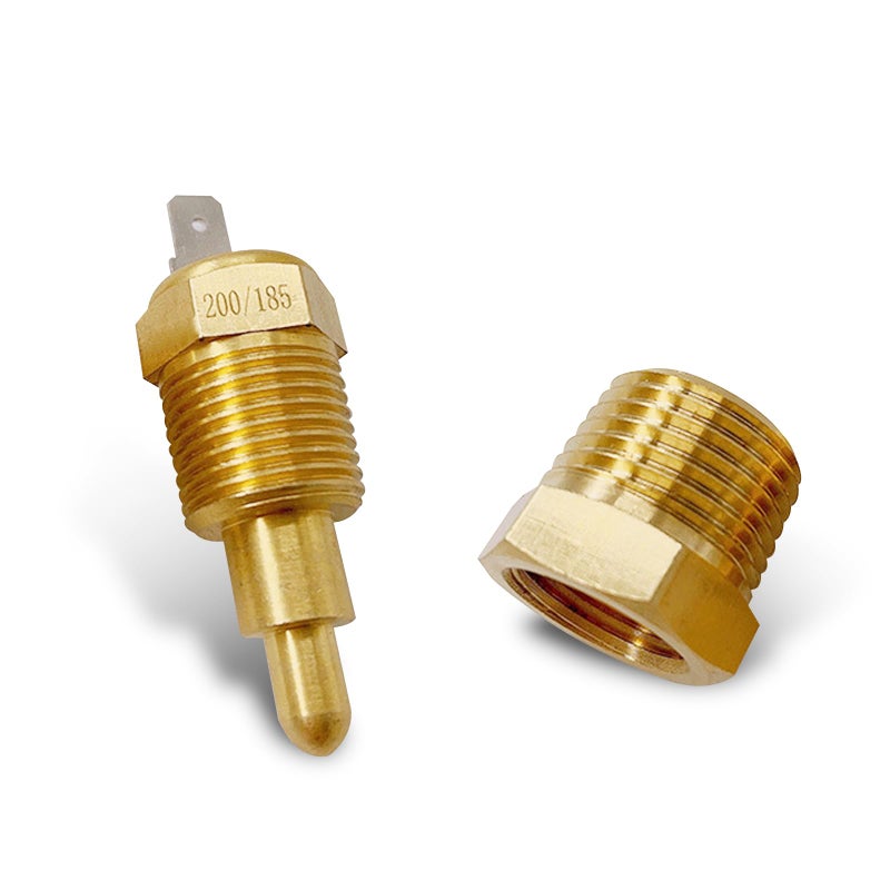 Fluher 1 PC Car Cooling Fan Thermostat Switch Kit 200 to 185 Degree Engine Cooling Fan Temperature Sensor 38 Pipe Thread Fits 10 12 14 16 Fans Universal Auto Repair Accessories Gold