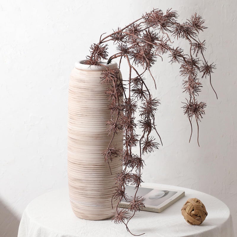 ALMA White Tall Vase for Floor, 18'' Extra Large Vase for Pampas Grass Dried Flower Bouquet, Big Ceramic Rustic Vases for Home Decor, Living Room Floor, Mantel Decoration - Image 1