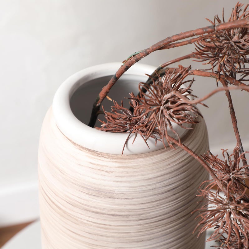 ALMA White Tall Vase for Floor, 18'' Extra Large Vase for Pampas Grass Dried Flower Bouquet, Big Ceramic Rustic Vases for Home Decor, Living Room Floor, Mantel Decoration - Image 5