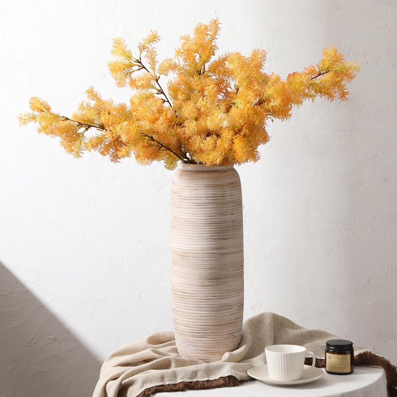 ALMA White Tall Vase for Floor, 18'' Extra Large Vase for Pampas Grass Dried Flower Bouquet, Big Ceramic Rustic Vases for Home Decor, Living Room Floor, Mantel Decoration - Image 2