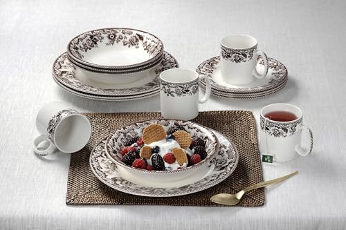 Spode Delamere Teacup and Saucer, Set of 4 - Holiday Drinkware, Serve Coffee or Tea with 7 oz Capacity, Dishwasher, Microwave & Freezer Safe - Festive Tableware, Made in England - Image 2