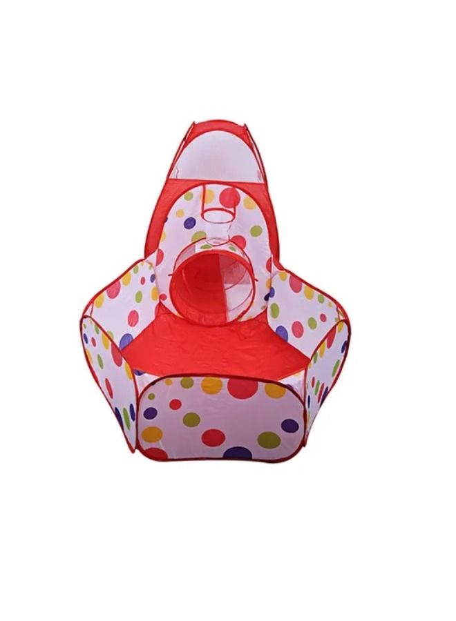 3-In-1 Pop Up Foldable Portable Indoor Outdoor Play Tent House With Tunnel For Children - Image 2
