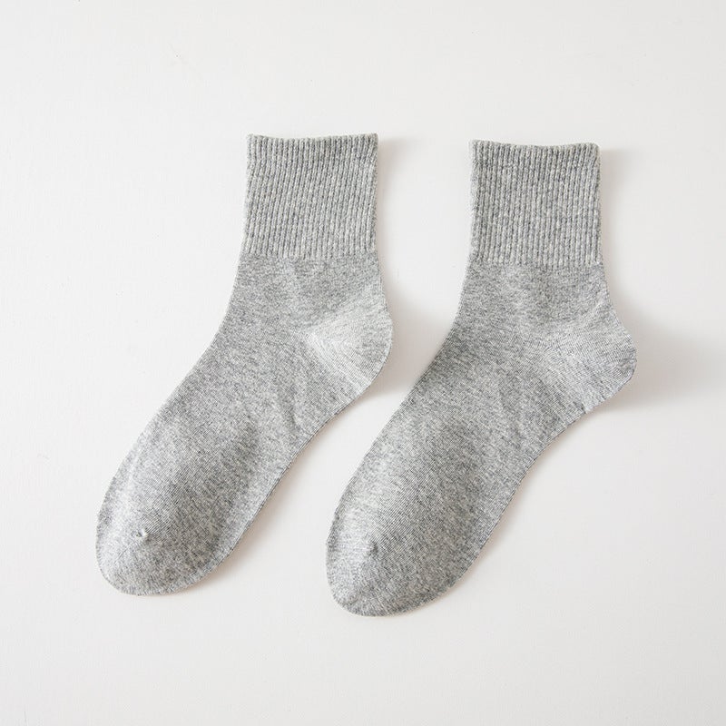 Unisex Cotton Sports Socks Black White Gray 0100-3 Gray - Image 1