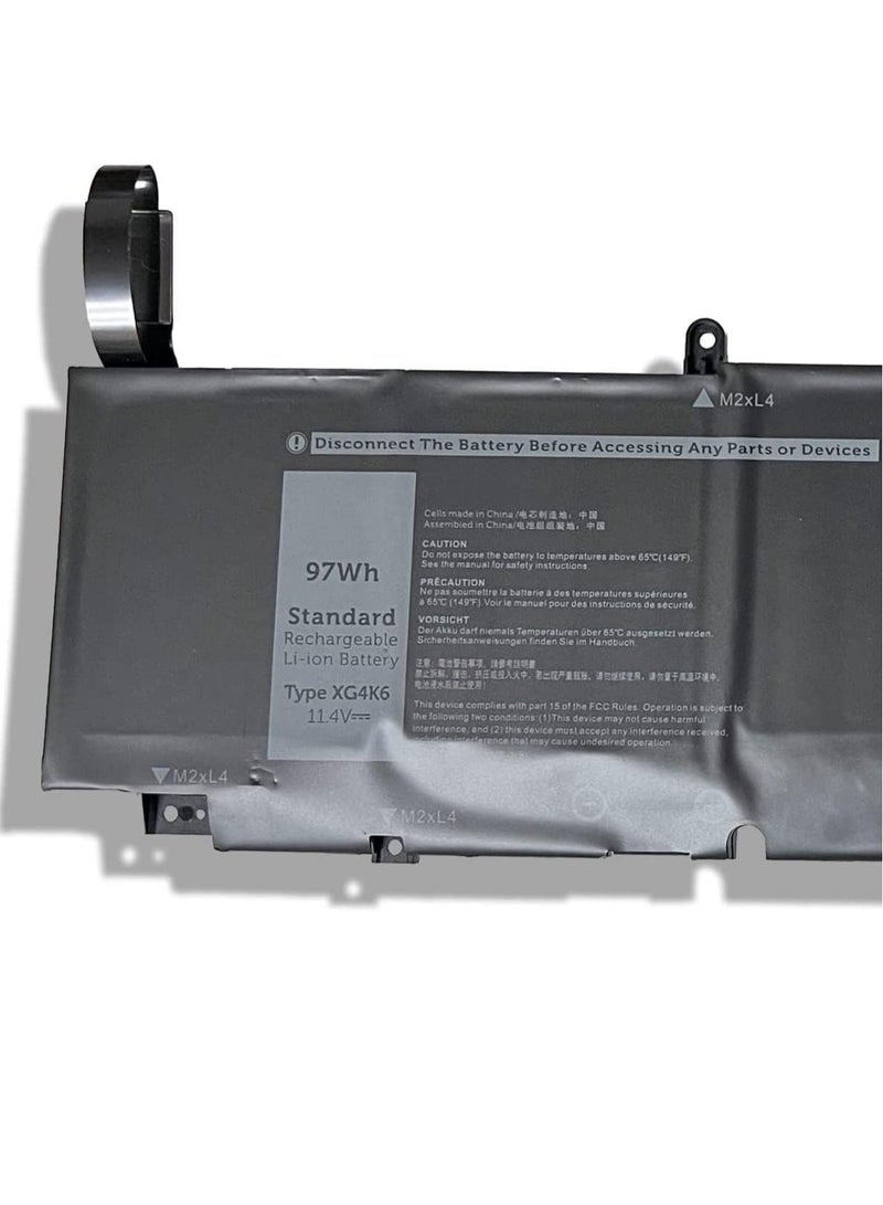 زيكسين بطارية بديلة للكمبيوتر المحمول XG4K6 0XG4K6 متوافقة مع سلسلة DELL XPS 17 9700 Precision 5750 (11.4 فولت 97 واط في الساعة) - Image 2