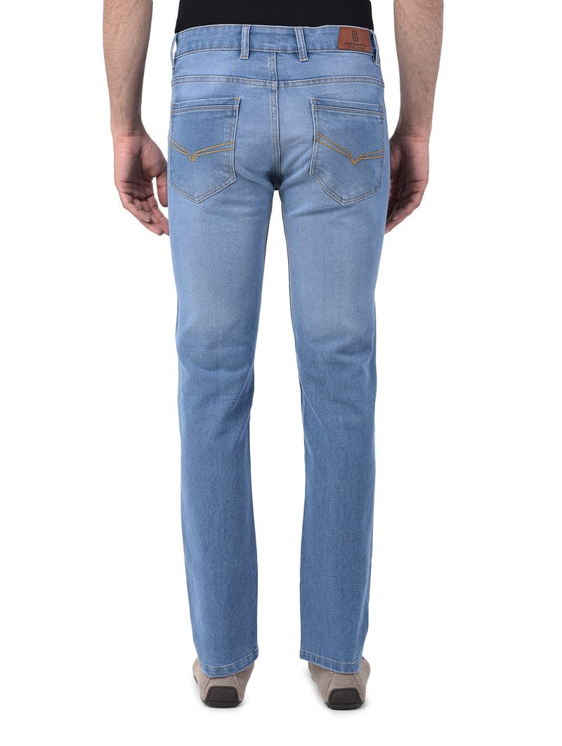 Ben Martin Men's Slim Fit Stylish Stretchable 38 Size Light Blue Cotton Denim High Rise Jeans Pant for Men, JJ3-3 - Image 2