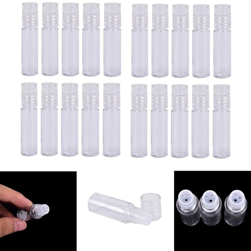 Yiphates 20Pcs Mini Clear 3Ml Loose Powder Container Plastic Bottle Empty Cosmetic Sifter Loose Powder Jars Container Refillable Bottle