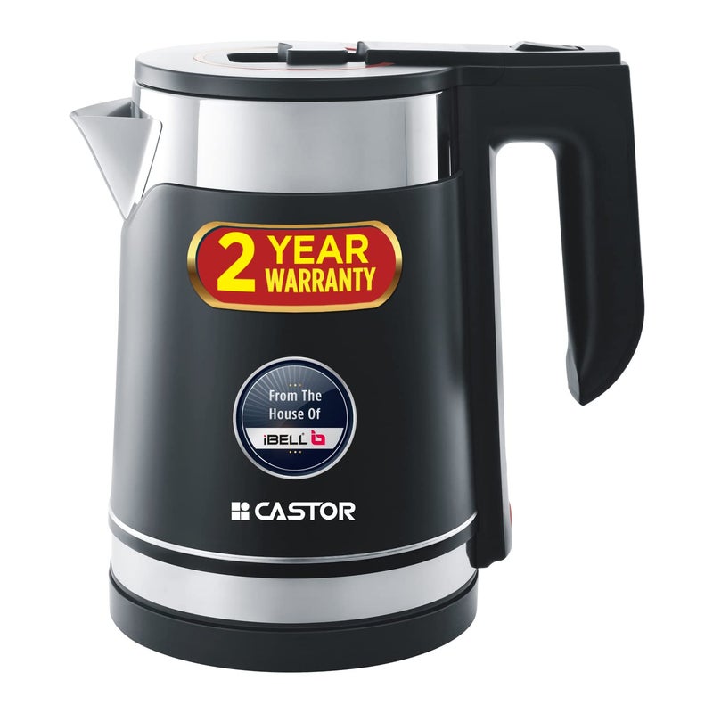 iBELL Castor Electric Kettle 1.7 Litre, 1500W Stainless Steel Body, Auto Cut-Off & Rapid Boil, Durable & Easy to Clean Hot Water Kettle for Home, Tea, Coffee & More (Black) - Image 4