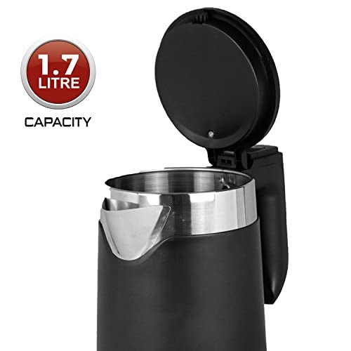 iBELL Castor Electric Kettle 1.7 Litre, 1500W Stainless Steel Body, Auto Cut-Off & Rapid Boil, Durable & Easy to Clean Hot Water Kettle for Home, Tea, Coffee & More (Black) - Image 2