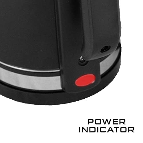 iBELL Castor Electric Kettle 1.7 Litre, 1500W Stainless Steel Body, Auto Cut-Off & Rapid Boil, Durable & Easy to Clean Hot Water Kettle for Home, Tea, Coffee & More (Black) - Image 3