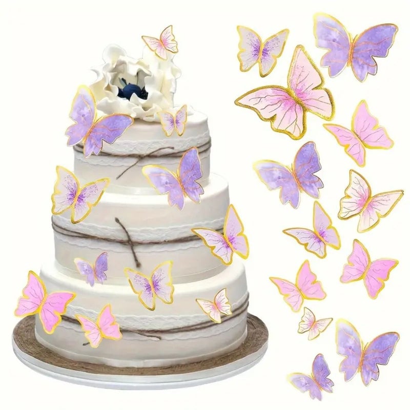60pcs Butterfly Themed Cake Decorations 3D Toppers For Birthday Wedding Celebrations - Image 1