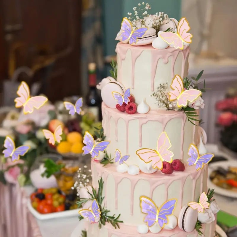 60pcs Butterfly Themed Cake Decorations 3D Toppers For Birthday Wedding Celebrations - Image 3