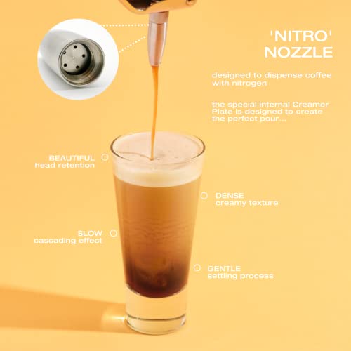 NITRO KAFO 0.5L Nitro Coffee Maker, Aluminum Nitro Cold Brew Coffee Maker with Special Nitro Diffuser Nozzle & Cold Brew Maker for Making Nitro Cold Brew, 1 Pint/0.5L - Image 4