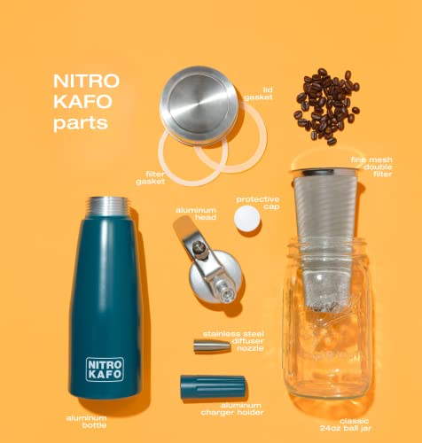NITRO KAFO 0.5L Nitro Coffee Maker, Aluminum Nitro Cold Brew Coffee Maker with Special Nitro Diffuser Nozzle & Cold Brew Maker for Making Nitro Cold Brew, 1 Pint/0.5L - Image 2