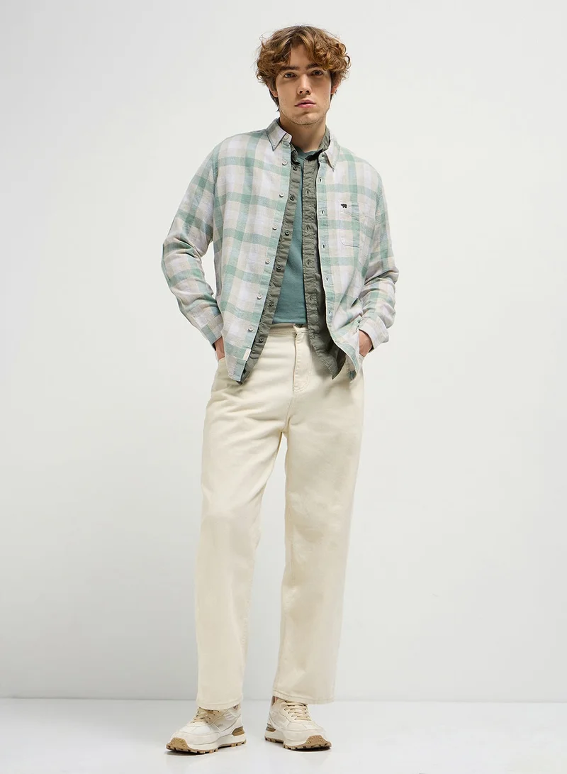 THE BEAR HOUSE Cotton Shirt for Men | Long Sleeve, Casual or Formal Button-Down | Soft, Breathable Fabric for Work, Everyday, & All-Season Wear in Stylish
