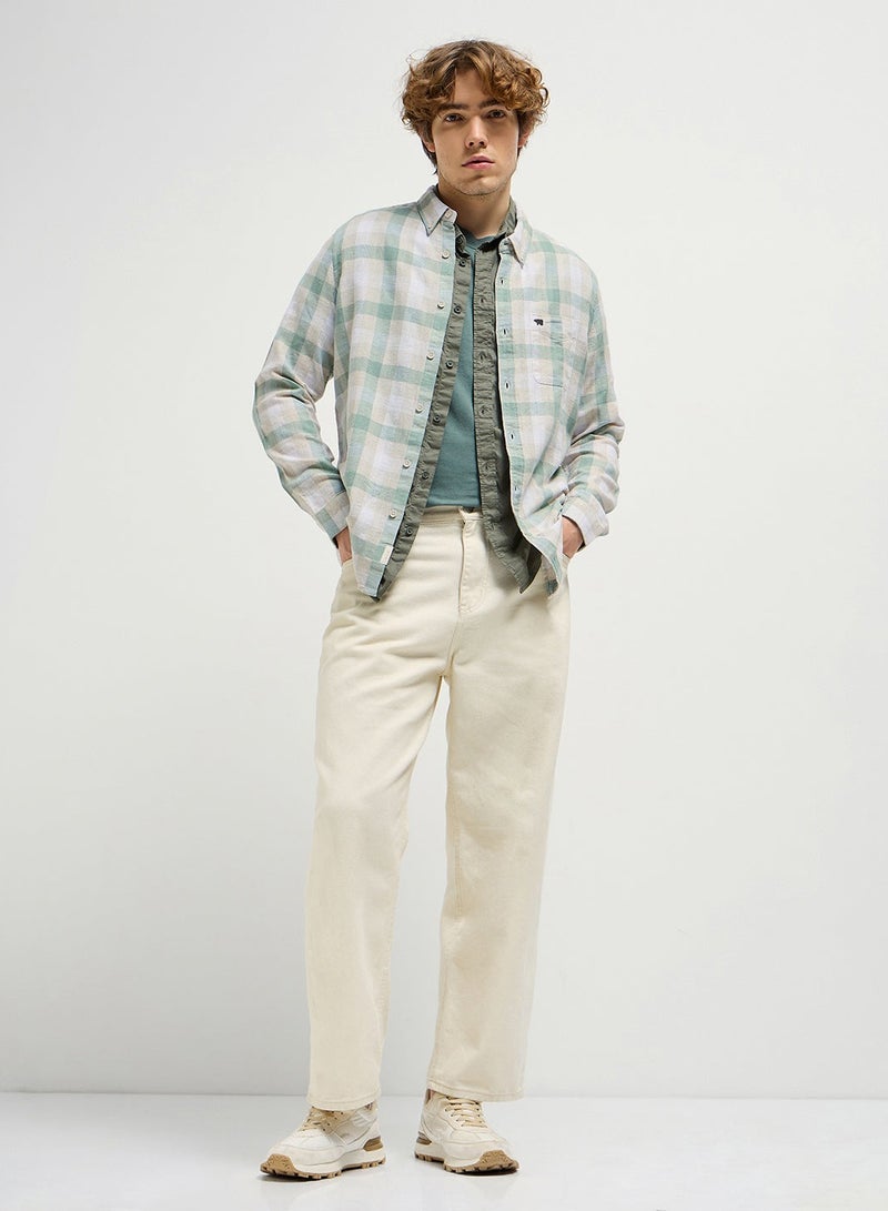 THE BEAR HOUSE Cotton Shirt for Men | Long Sleeve, Casual or Formal Button-Down | Soft, Breathable Fabric for Work, Everyday, & All-Season Wear in Stylish - Image 3