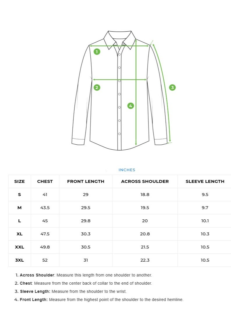 THE BEAR HOUSE Cotton Shirt for Men | Long Sleeve, Casual or Formal Button-Down | Soft, Breathable Fabric for Work, Everyday, & All-Season Wear in Stylish - Image 2