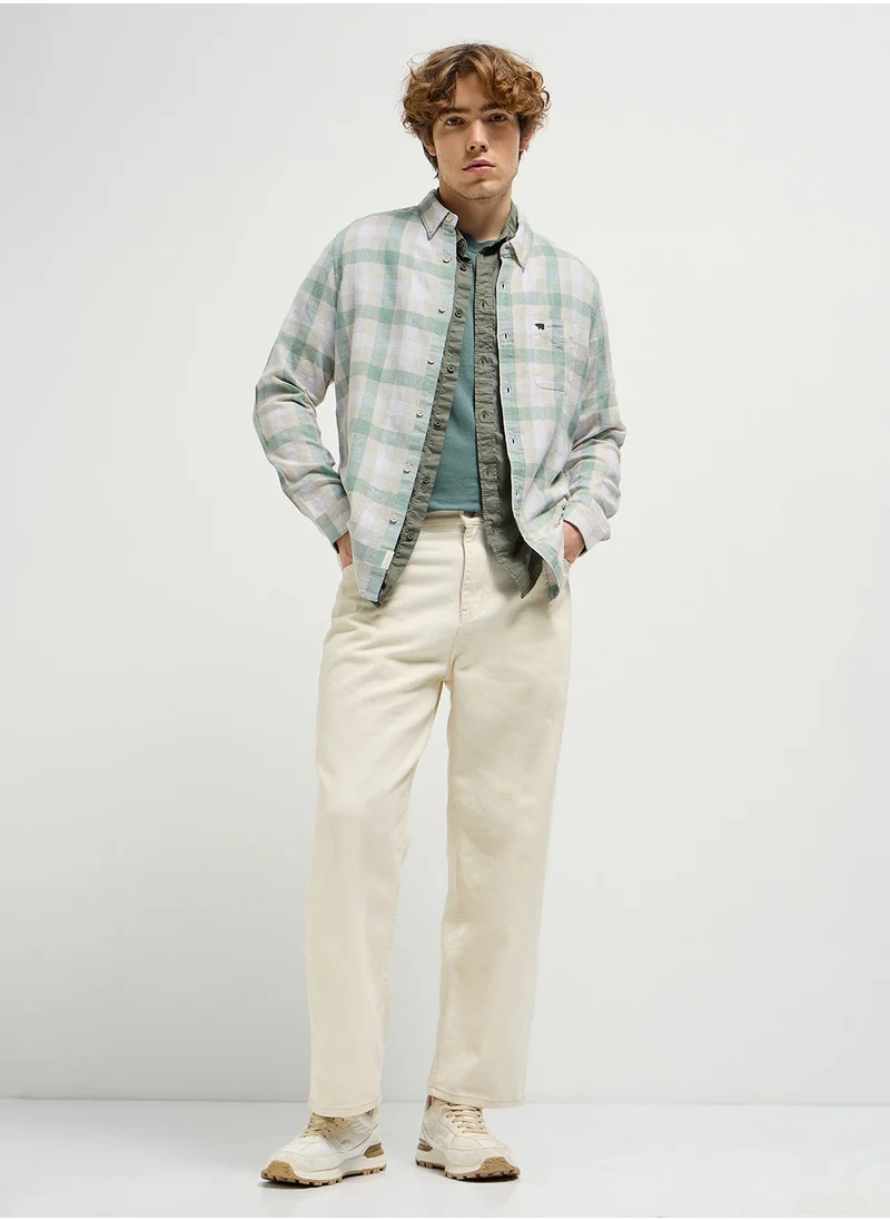 THE BEAR HOUSE Cotton Shirt for Men | Slim Fit, Long Sleeve, Casual or Formal Button-Down | Soft, Breathable Fabric for Work, Everyday, & All-Season Wear in Stylish