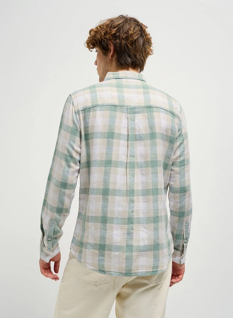 THE BEAR HOUSE Cotton Shirt for Men | Long Sleeve, Casual or Formal Button-Down | Soft, Breathable Fabric for Work, Everyday, & All-Season Wear in Stylish