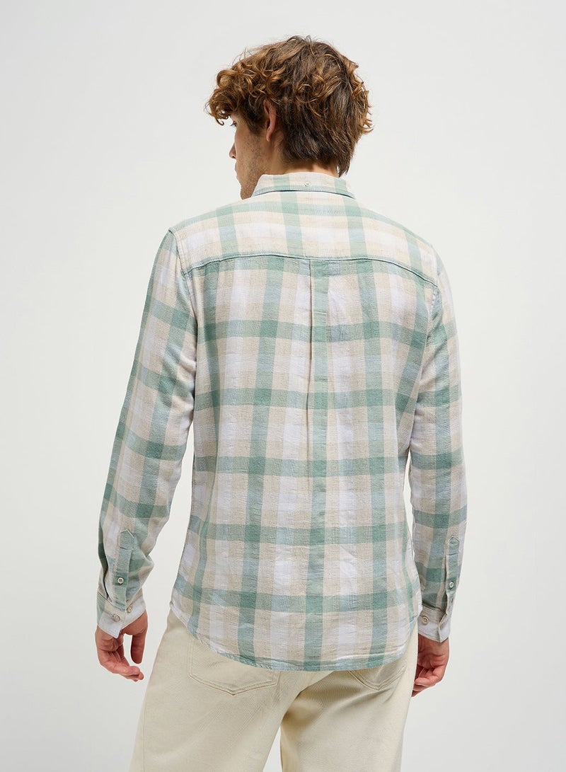 THE BEAR HOUSE Cotton Shirt for Men | Long Sleeve, Casual or Formal Button-Down | Soft, Breathable Fabric for Work, Everyday, & All-Season Wear in Stylish - Image 4